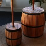 Ancient Wisdom Natural Wood Beer Barrel Table & Parasol Stand – 60 x 48.5cm - Image 5