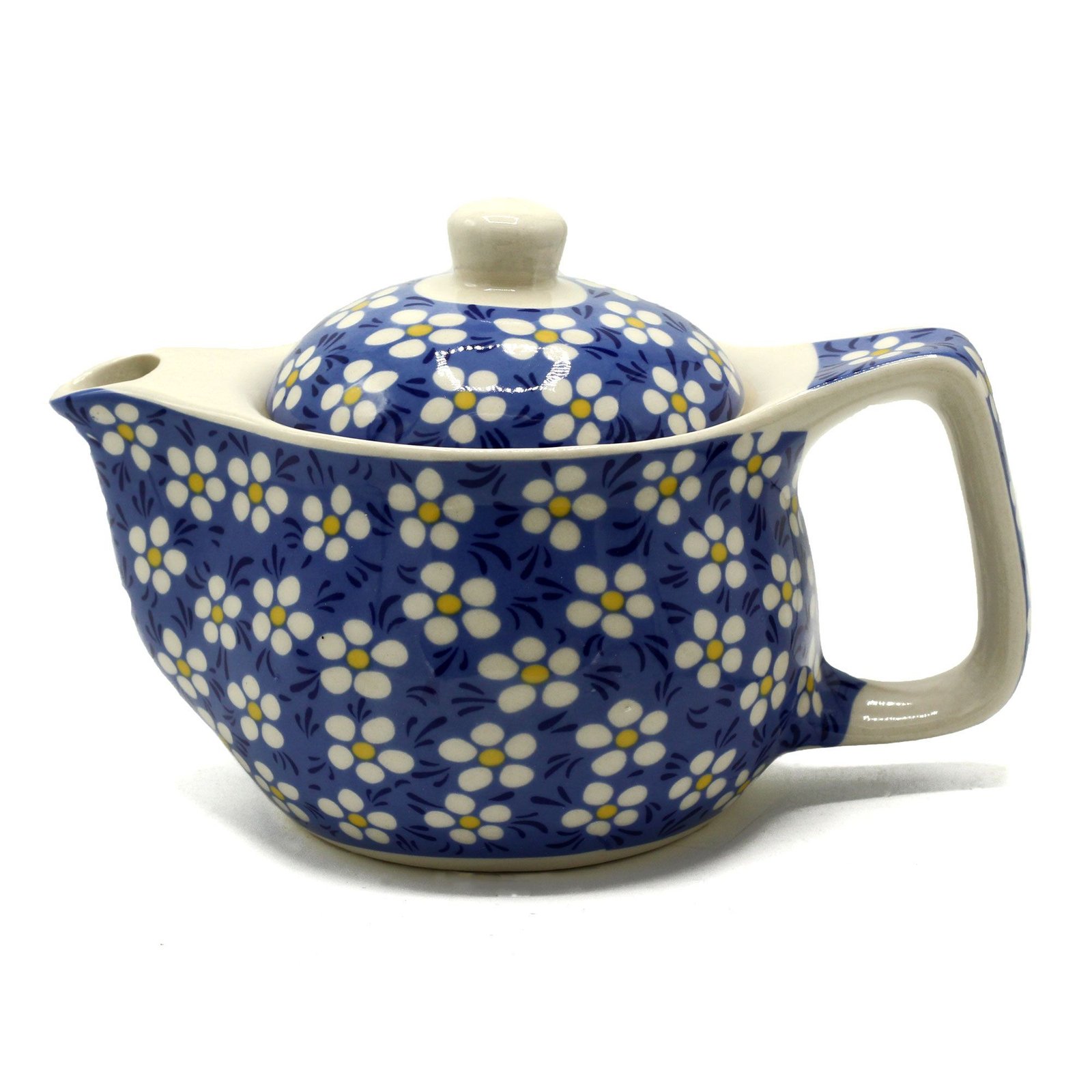 bG9jYWw6Ly9tZWRpYS9ITi9DRC82MFIzMEMxRzZXUktDREhOL2YyNGQzNGVhLmpwZWc.jpg Ancient Wisdom 350ml Small Ceramic Herbal Teapot - Blue Daisey - Image 1
