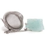 Ancient Wisdom Raw Crystal Gemstone Tea Strainer - Aquamarine - Image 3