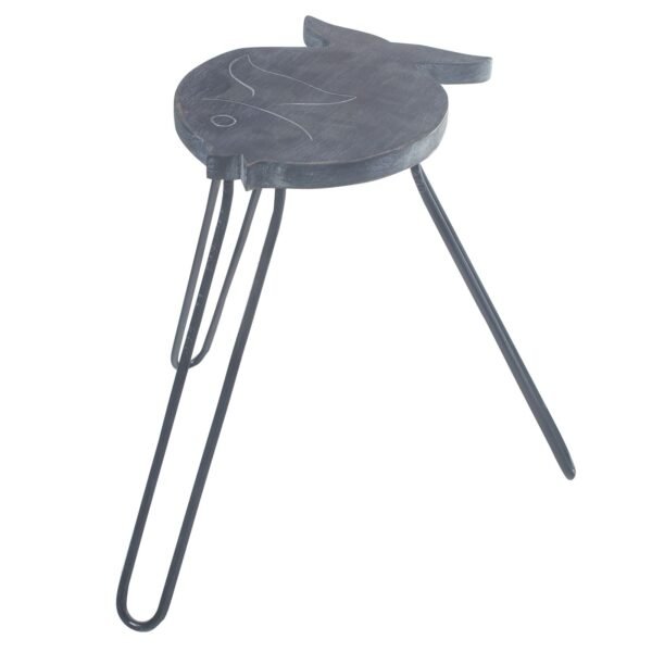 Ancient Wisdom Greywash Albasia Wood Fish Stand