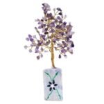 Ancient Wisdom Amethyst Gemstone Tree (160 Stones) On Gemstone Rock Base