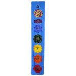 Ancient Wisdom Handcrafted Chakra Sky Blue Drop Banner Batik Wall Hanging