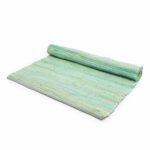 Ancient Wisdom Medium (90x150cm) Indian Handloom Cotton Rug – Aqua