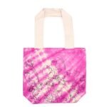 Ancient Wisdom Pretty Face Design Magenta Tye-Dye Cotton Bag with Natural Handle