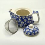 Ancient Wisdom 350ml Small Ceramic Herbal Teapot - Blue Daisey - Image 2