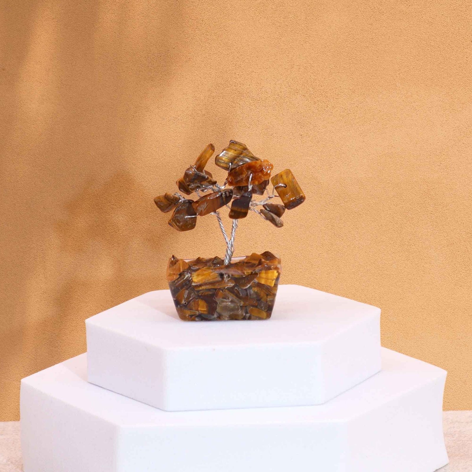 bG9jYWw6Ly9tZWRpYS9IUC9FQy82MFIzMEMxRzZXUjNFQ0hQLzRhNjljMGM4LmpwZWc.jpg Ancient Wisdom Mini Tigereye Gemstone Tree (15 Stones) On Orgonite Base - Image 1