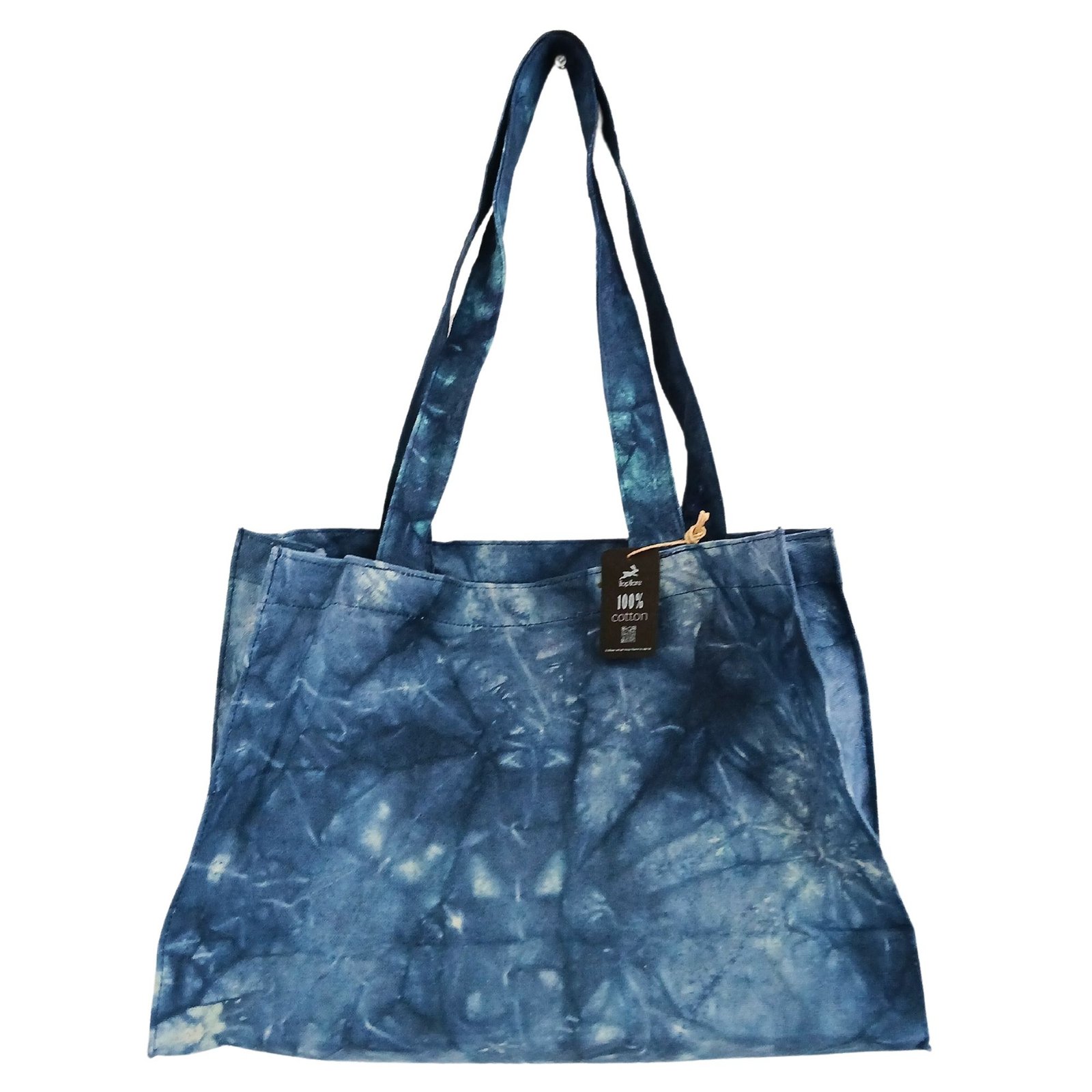 bG9jYWw6Ly9tZWRpYS9IUC9HRC82MFIzMEMxRzZXVDNHREhQLzQzMjkwNGFlLmpwZWc.jpg Ancient Wisdom Deep Sea Blue Stonewash Effect Cotton Canvas Handy Bag - Image 1