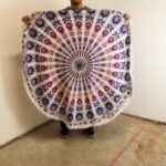 Ancient Wisdom Small Mandala Roundy Wall Art Spread (130cm) – Peacock Purples - Image 3