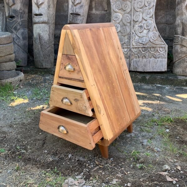 Ancient Wisdom Handcrafted Recycled Wood Triangle Three Drawer Chest