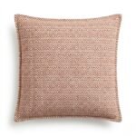 Ancient Wisdom Classic Cotton Cushion Cover - Burgundy Squares