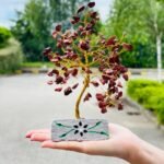 Ancient Wisdom Red Jasper Gemstone Tree (160 Stones) On Gemstone Rock Base - Image 2