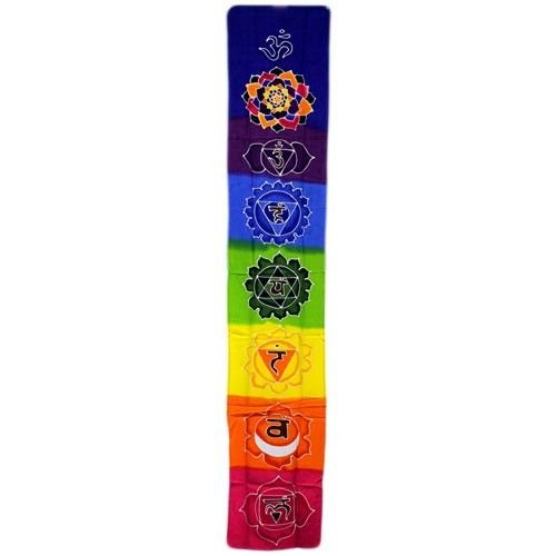 Ancient Wisdom Handcrafted Chakra Rainbow Drop Banner Batik Wall Hanging