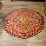 Ancient Wisdom Handmade Round Jute & Recycled Cotton Rug – 150cm - Image 2