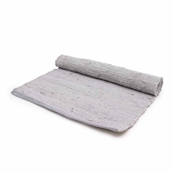 Ancient Wisdom Medium (90x150cm) Indian Handloom Cotton Rug – Grey