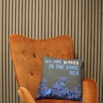 Ancient Wisdom Set of 3 ‘We Are Waves’ Printed Cotton Cushion Covers – Grey, Blue & Natural - Image 7