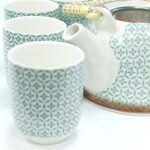 Ancient Wisdom Ceramic Herbal Teapot & 6 Matching Tea Cups – Green Mosaic Design - Image 5