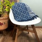Ancient Wisdom Handmade Cotton Indigo Throw (170x120cm) – Kasba Tiles - Image 2