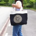 Ancient Wisdom Chocolate Stonewash Oversized Tote Bag – Freedom Chakra - Image 2