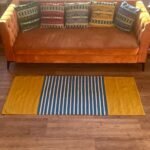 Ancient Wisdom Indian Cotton Rug (70x170cm) – Yellow / Blue - Image 4