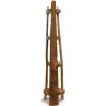 Ancient Wisdom 135cm Natural Teak Wood 4 Log Shelves Corner Unit - Image 2