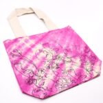 Ancient Wisdom Pretty Face Design Magenta Tye-Dye Cotton Bag with Natural Handle - Image 4