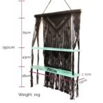 Ancient Wisdom Black Macrame Hanging Shelves - Turquoise - Image 4