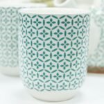 Ancient Wisdom Ceramic Herbal Teapot & 6 Matching Tea Cups – Green Mosaic Design - Image 4