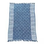 Ancient Wisdom Handmade Cotton Indigo Throw (170x120cm) – Kasba Tiles