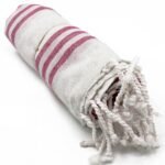 Ancient Wisdom Hamman Spa Towel (90x170cm) – Sunset Pink - Image 3