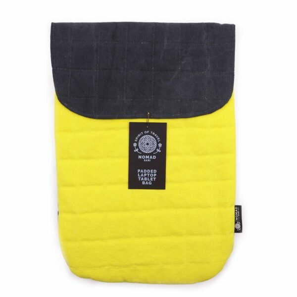 Ancient Wisdom Stonewash Cotton Laptop Padded Pouch – Crazy Yellow