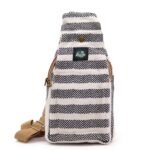 Ancient Wisdom Natural Cotton Body Cross Bag – Black & White