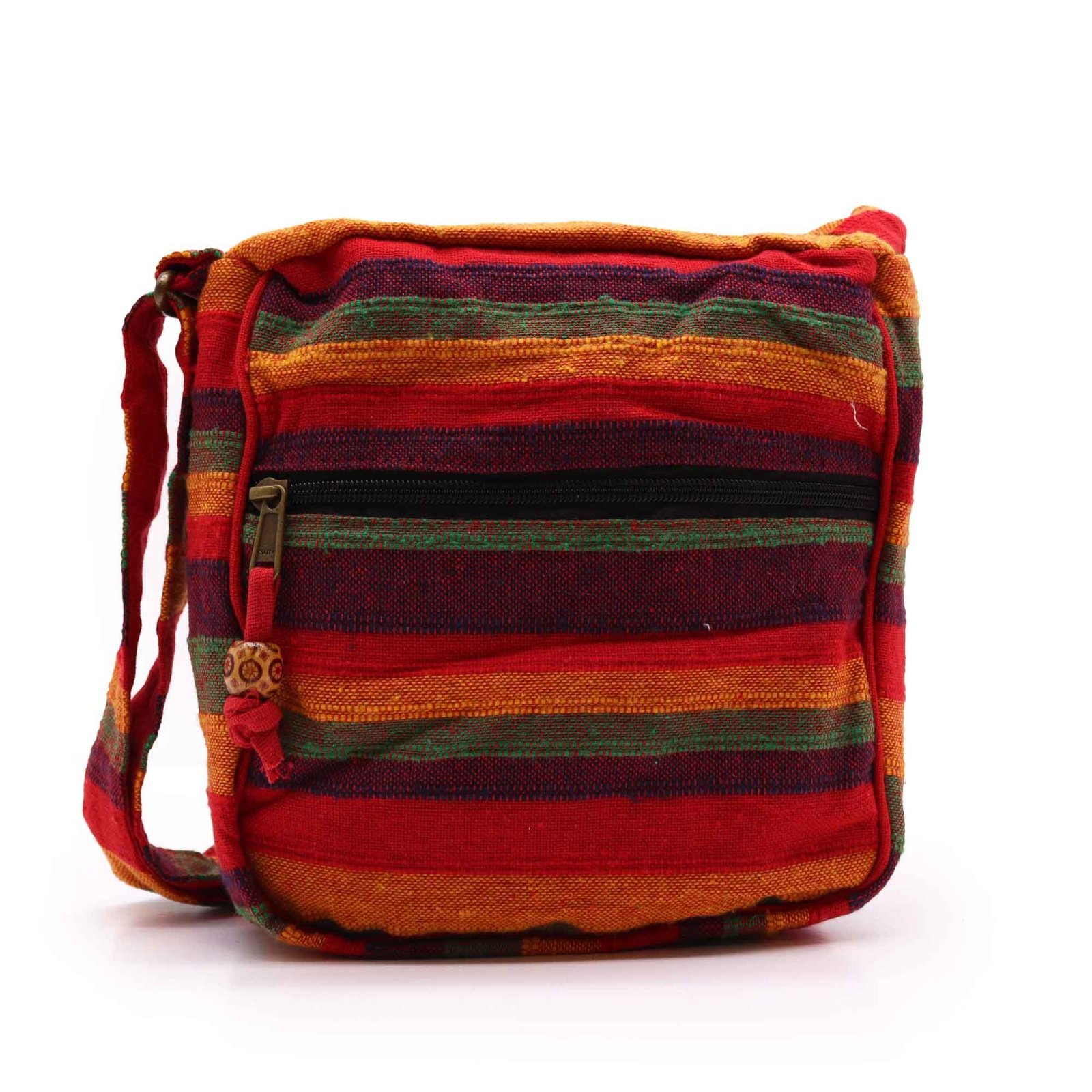 bG9jYWw6Ly9tZWRpYS9IUy9HQy82MFIzMEMxRzZXUktHQ0hTLzAxNjhhN2ExLmpwZWc.jpg Nomad Sari Large Nepal Sling Bag with Adjustable Strap – Sunset Reds - Image 1