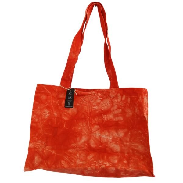 Ancient Wisdom Desert Orange Stonewash Effect Cotton Canvas Handy Bag