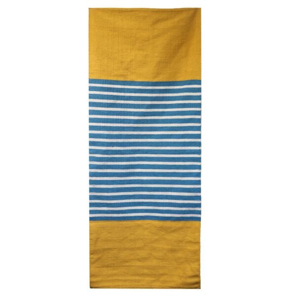 Ancient Wisdom Indian Cotton Rug (70x170cm) – Yellow / Blue