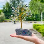 Ancient Wisdom Moss Agate Gemstone Tree (160 Stones) On Gemstone Rock Base - Image 2