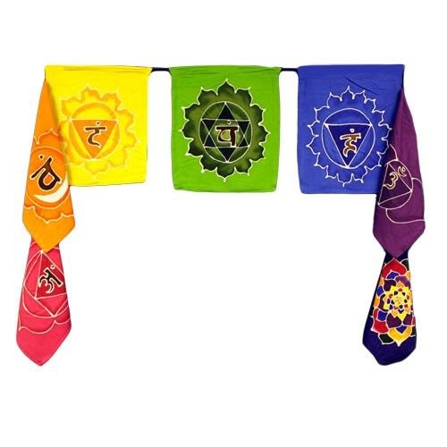 Ancient Wisdom 7 Flags Chakra Batik Wall Art