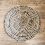 Ancient Wisdom Handmade Round Jute & Recycled Denim Rug - 90cm