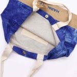 Ancient Wisdom Blue Stonewash Jute & Cotton All Natural Bag - Mandala (Harmony) - Image 3
