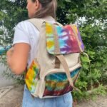 Ancient Wisdom Tie-Dye Hemp Large Square Backpack - Image 5