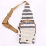 Ancient Wisdom Natural Cotton Body Cross Bag – Black & White - Image 4