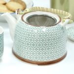 Ancient Wisdom Ceramic Herbal Teapot & 6 Matching Tea Cups – Green Mosaic Design - Image 7