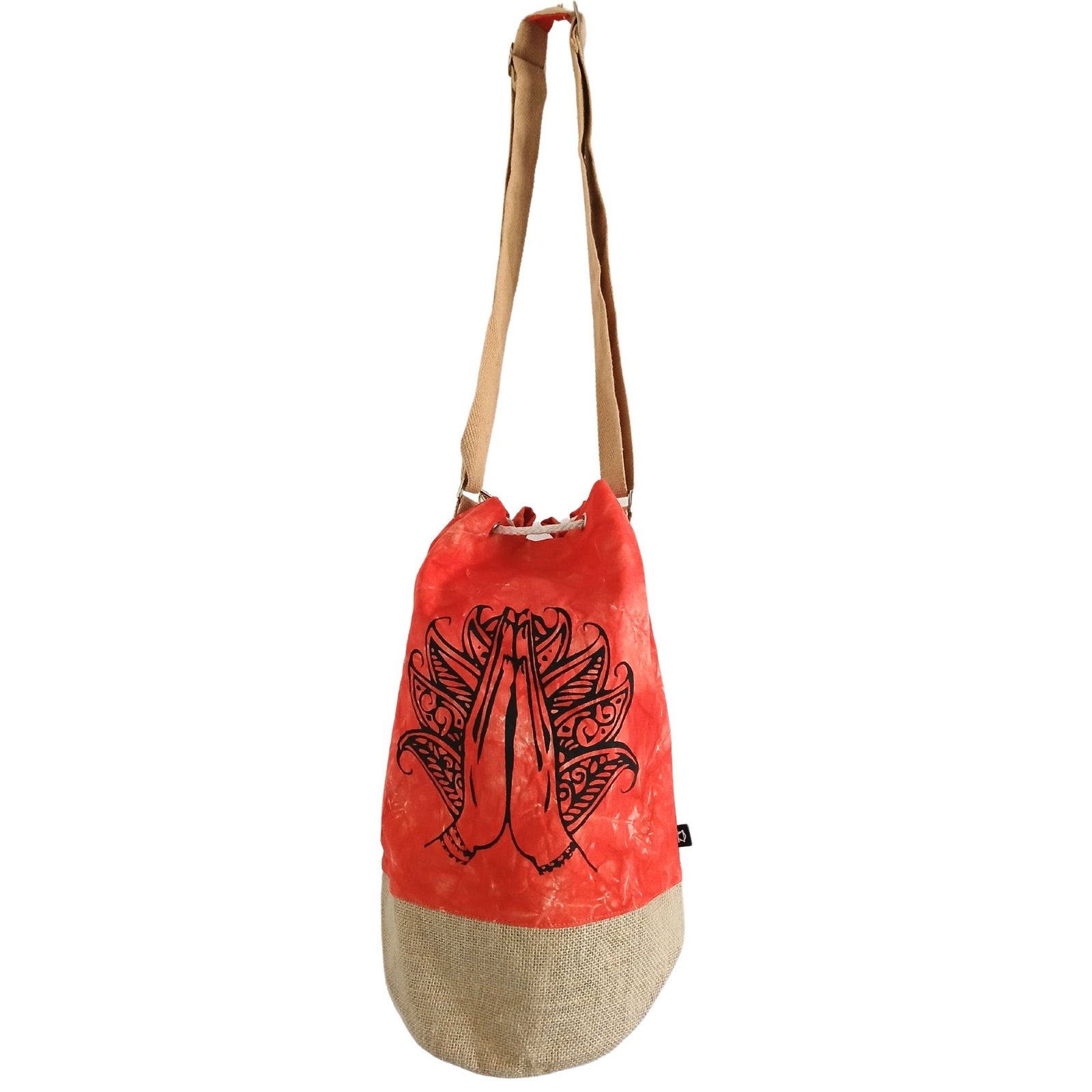 bG9jYWw6Ly9tZWRpYS9TRy9HQy82MFIzMEMxRzZXVDNHQ1NHL2MyYTM0MzMzLnBuZw.jpg Ancient Wisdom Orange Stonewash Namaste Hand All Natural Backpack - Image 1