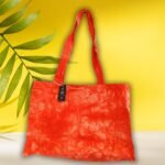 Ancient Wisdom Desert Orange Stonewash Effect Cotton Canvas Handy Bag - Image 2