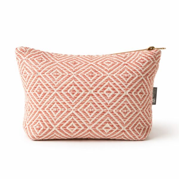 Ancient Wisdom Nomad Sari Indian Jacquard Toiletry Bag – Coral Maze
