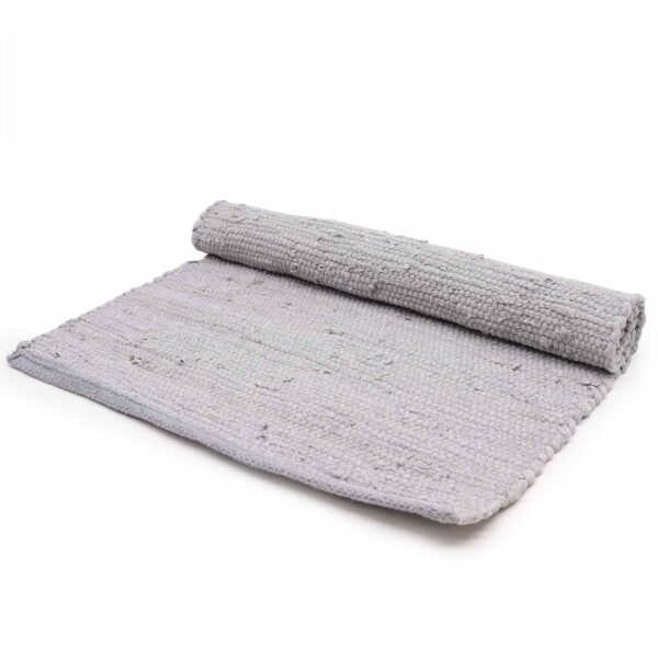 Ancient Wisdom Large (130x170cm) Indian Handloom Cotton Rug - Grey
