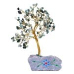Ancient Wisdom Moss Agate Gemstone Tree (160 Stones) On Gemstone Rock Base