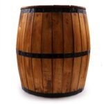 Ancient Wisdom Natural Wood Beer Barrel Stool & Parasol Stand – 38 x 32cm
