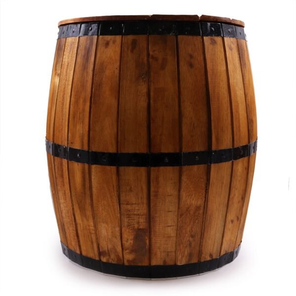 Ancient Wisdom Natural Wood Beer Barrel Stool & Parasol Stand – 38 x 32cm