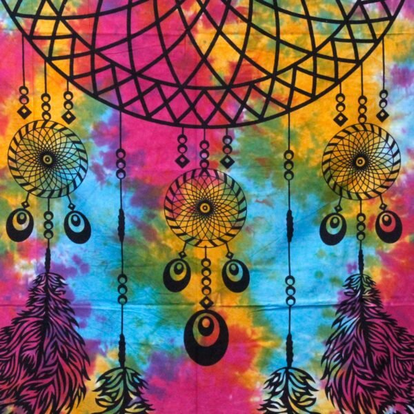 Ancient Wisdom Double Cotton Bedspread + Wall Hanging – Dreamcatcher