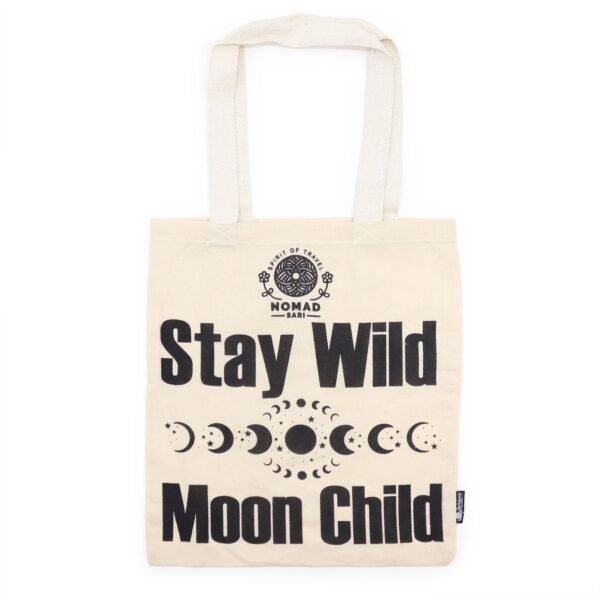 Nomad Sari Natural Iconic Basic Cotton Tote Bag – Stay Wild, Moon Child